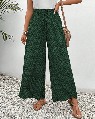 JOANNE | Stylische Hose mit Weitem Bein und Geometrischem Muster