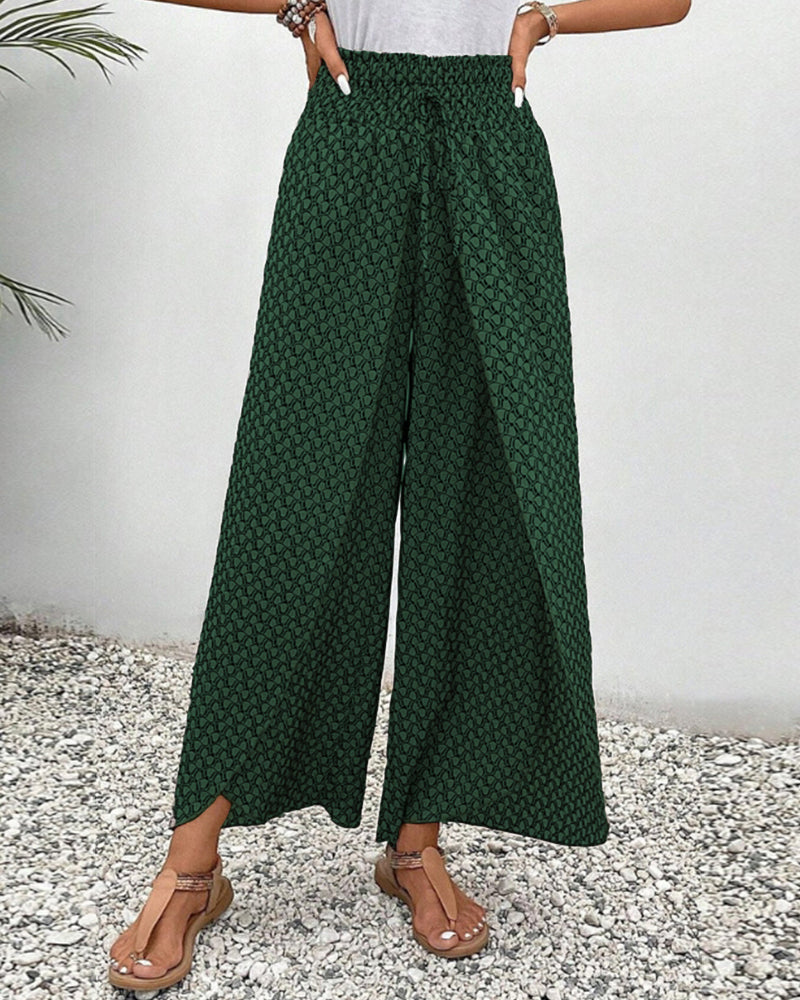 JOANNE | Stylische Hose mit Weitem Bein und Geometrischem Muster