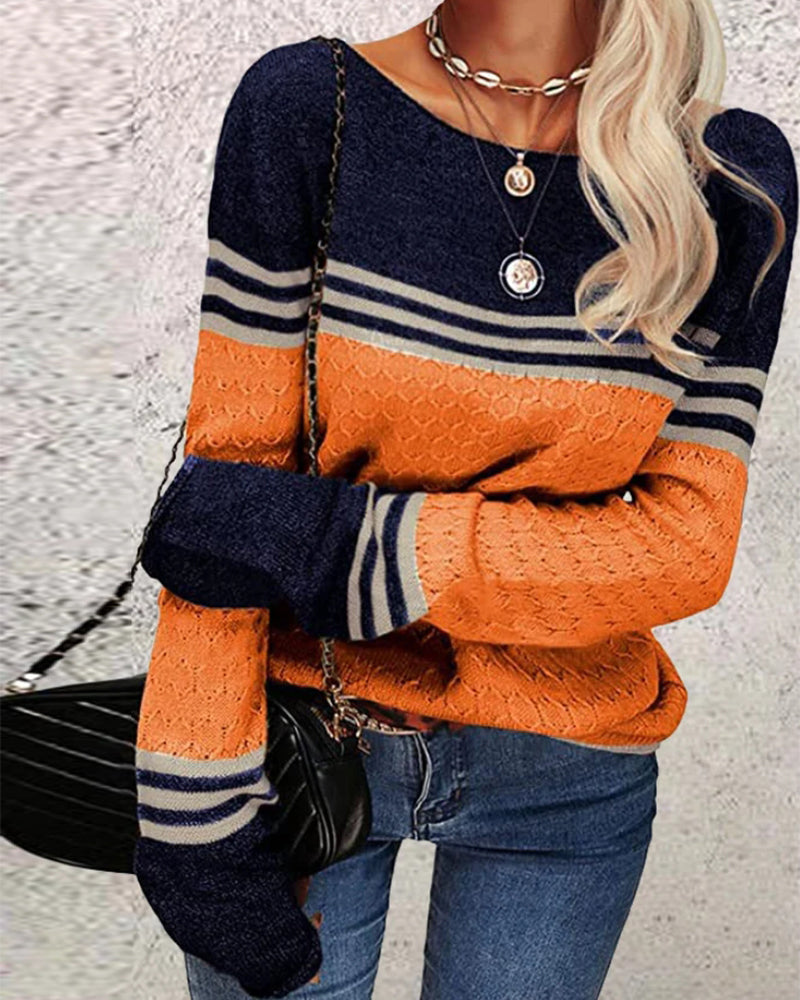 OLGA | Moderner orangefarbener Pullover für Damen