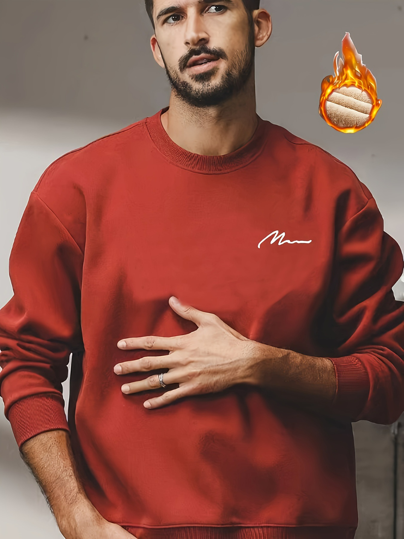 Philip - Herren Thermisches Trendy Sweatshirt mit Fleecefutter