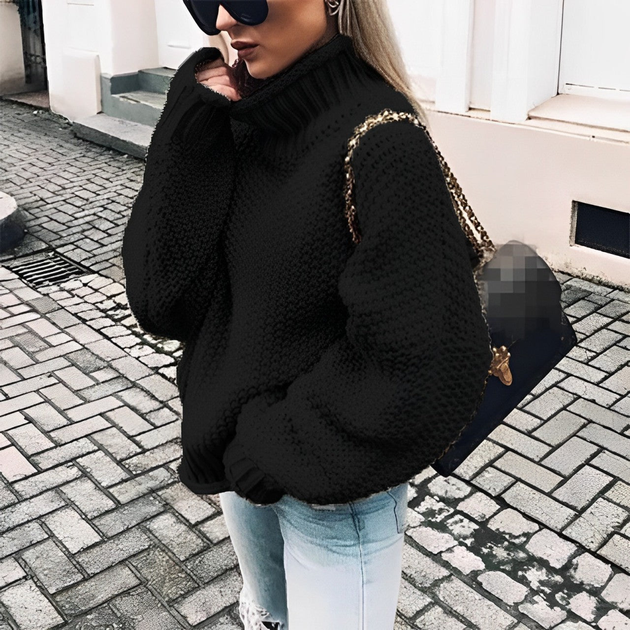 Taisia - Dicker Pullover mit halbhohem Kragen