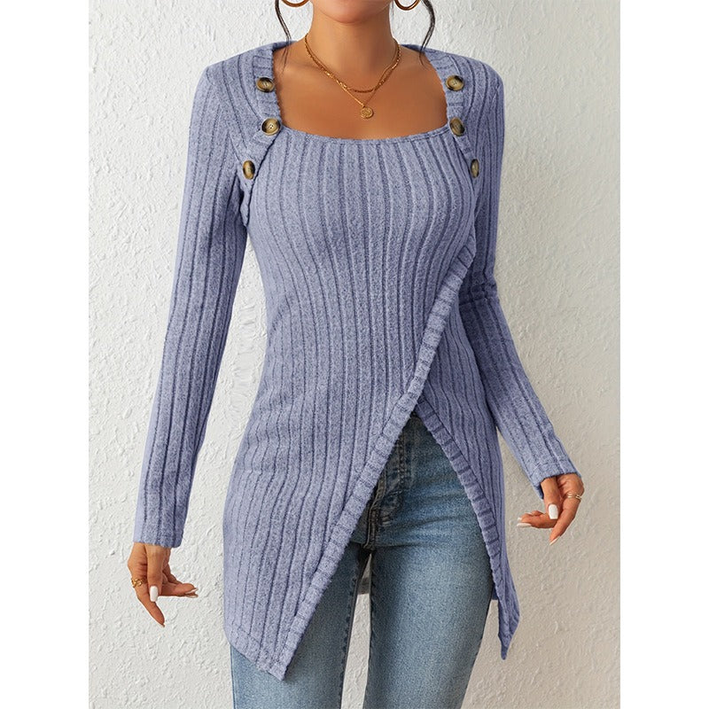 Mireia - Off-Shoulder Strickpullover mit Schlitz