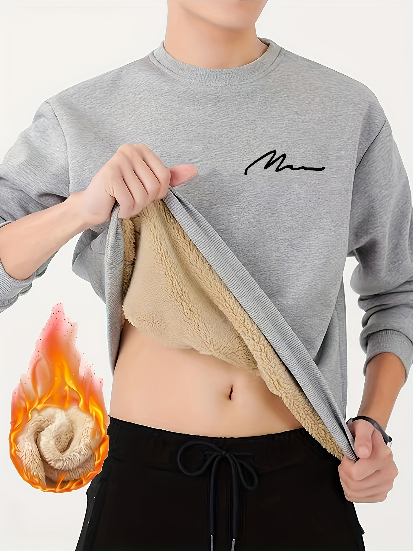 Philip - Herren Thermisches Trendy Sweatshirt mit Fleecefutter