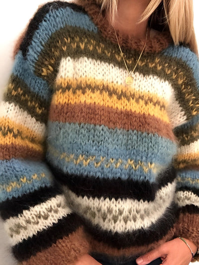 Farah - Langärmeliger Regenbogen-Pullover