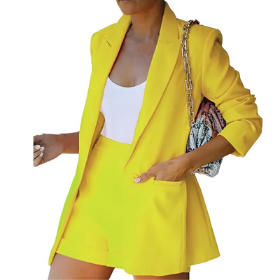 Fiona - Strickjacken-Blazer und Shorts Set