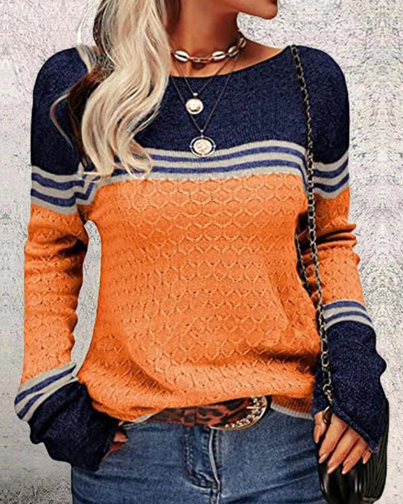 OLGA | Moderner orangefarbener Pullover für Damen