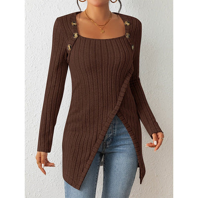 Mireia - Off-Shoulder Strickpullover mit Schlitz