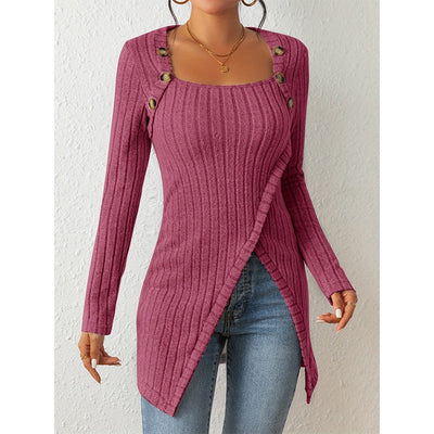 Mireia - Off-Shoulder Strickpullover mit Schlitz