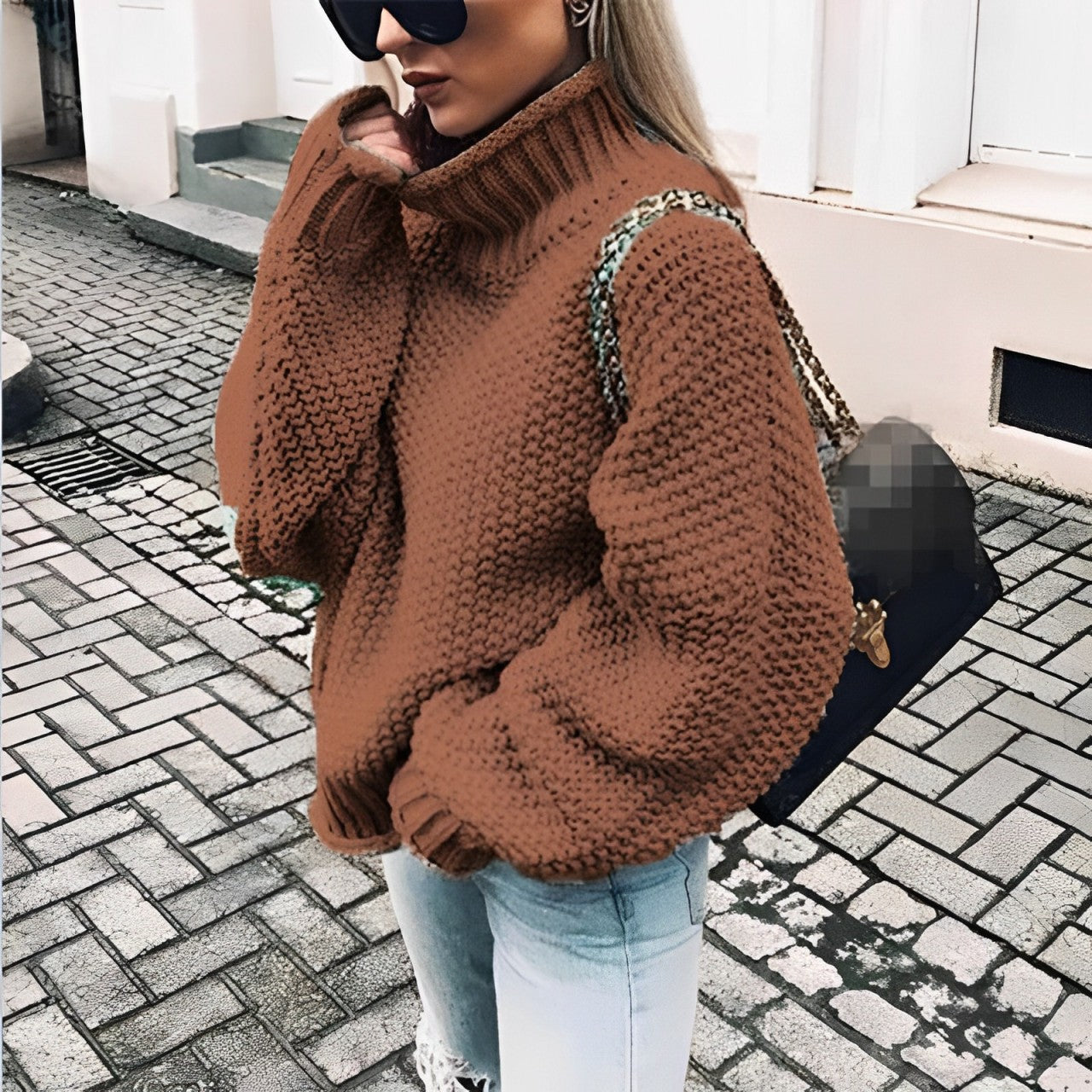 Taisia - Dicker Pullover mit halbhohem Kragen