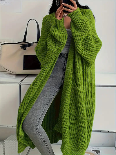 Noa - Langer gestrickter Winter-Cardigan