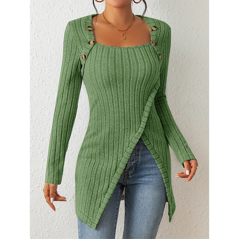 Mireia - Off-Shoulder Strickpullover mit Schlitz