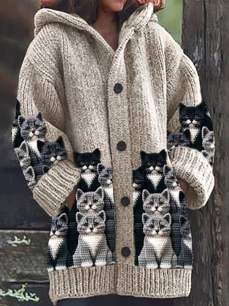 Elis - Strickjacke mit Katzenmotiv