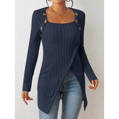 Mireia - Off-Shoulder Strickpullover mit Schlitz