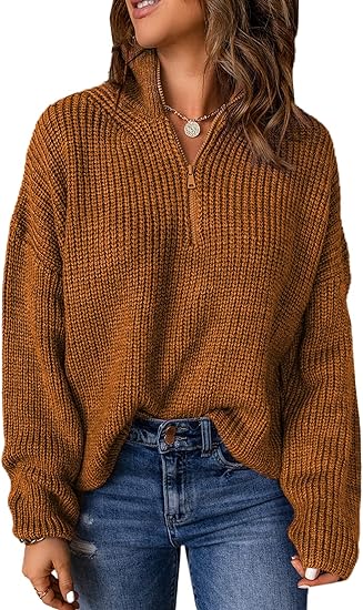 MARIE | Damen Pullover mit Halbreißverschluss