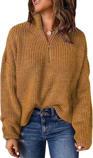 MARIE | Damen Pullover mit Halbreißverschluss