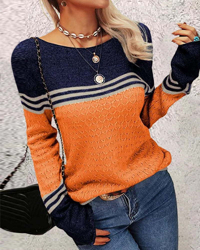 OLGA | Moderner orangefarbener Pullover für Damen