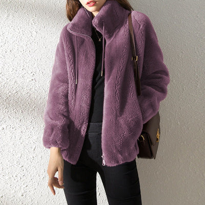 Rita - Hochgeschlossene Jacke aus doppelseitigem Fleece