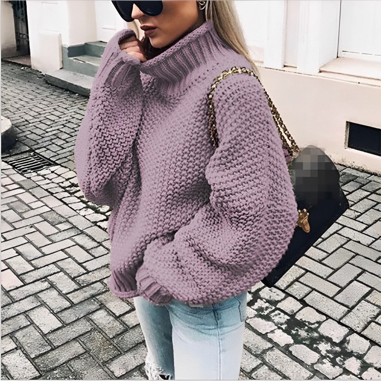 Taisia - Dicker Pullover mit halbhohem Kragen