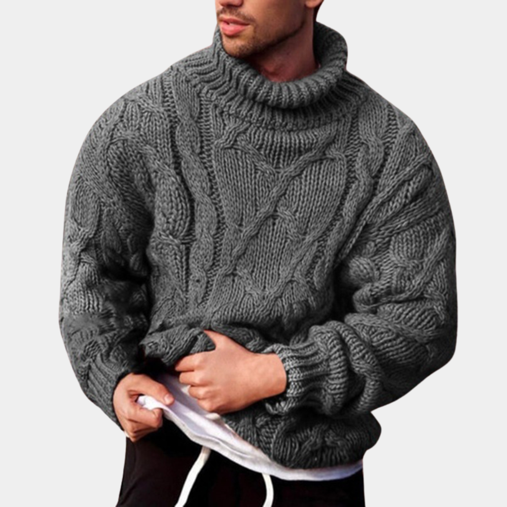 GRANIN - Gestrickter Winterpullover mit Col für Männer