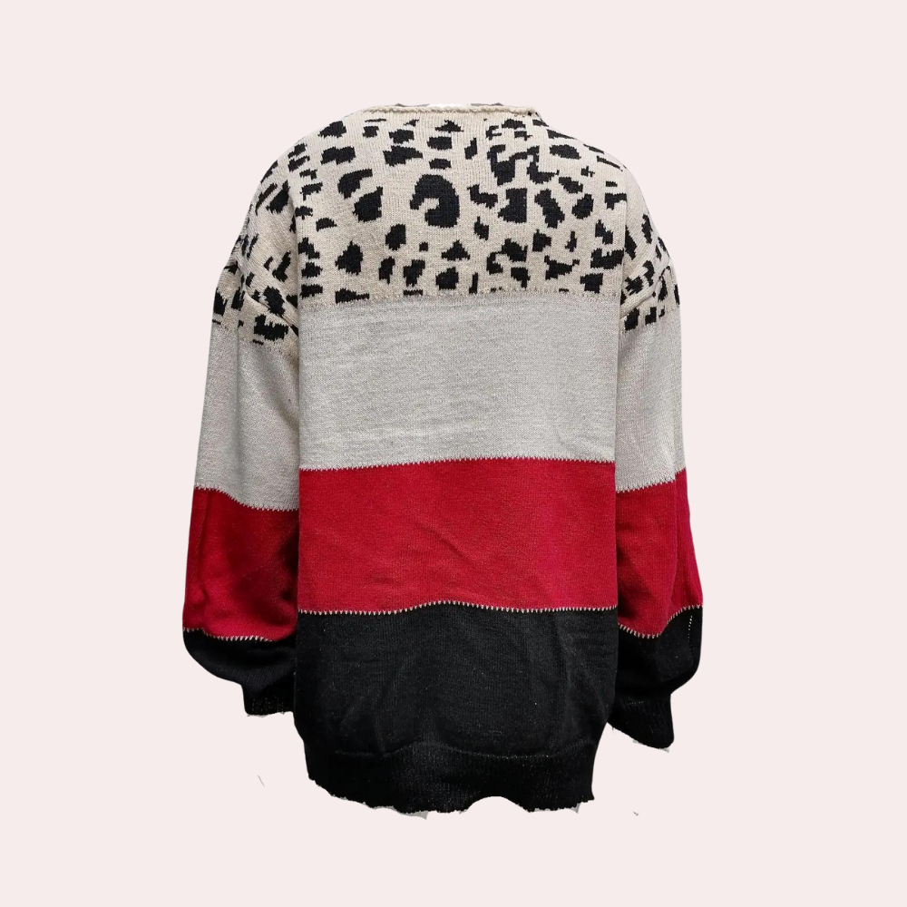 KATHARINA | Modischer Damenpullover mit Animal-Print