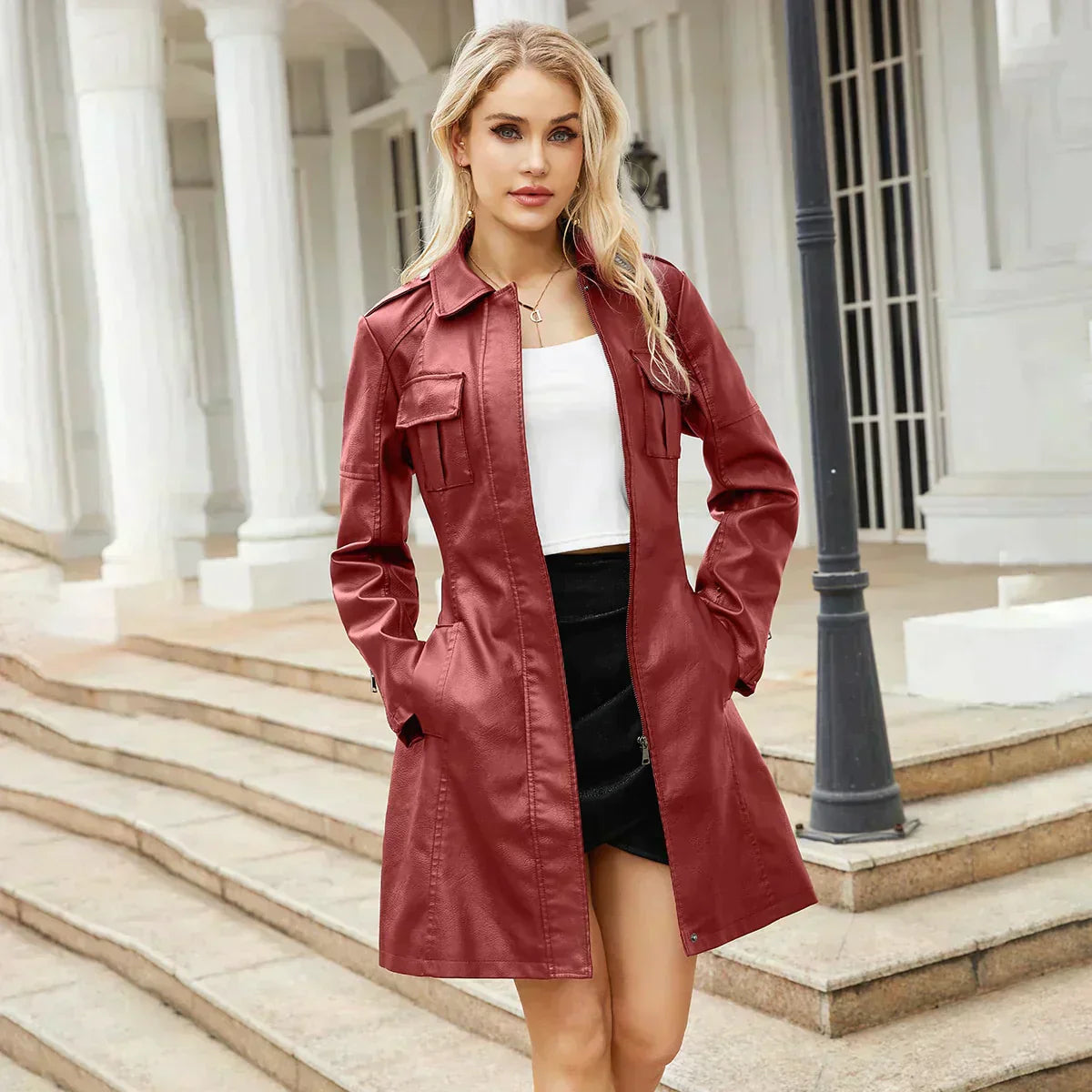 Mia - Stilvolle Lederjacke für Damen – Ein Must-have für den Herbst und Winter!