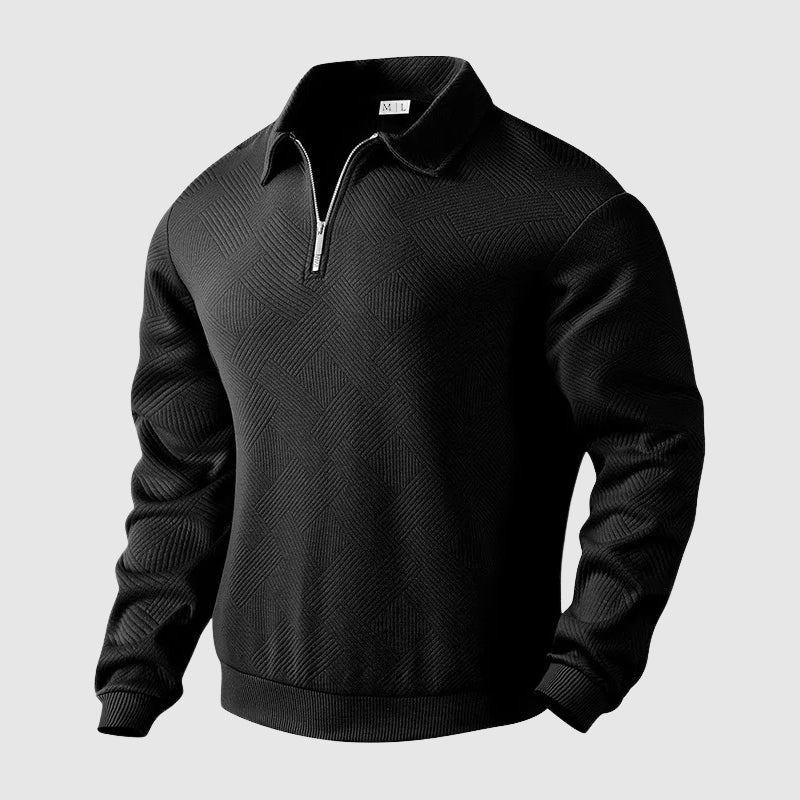 AARON| Modischer Sweater mit Polo-Kragen