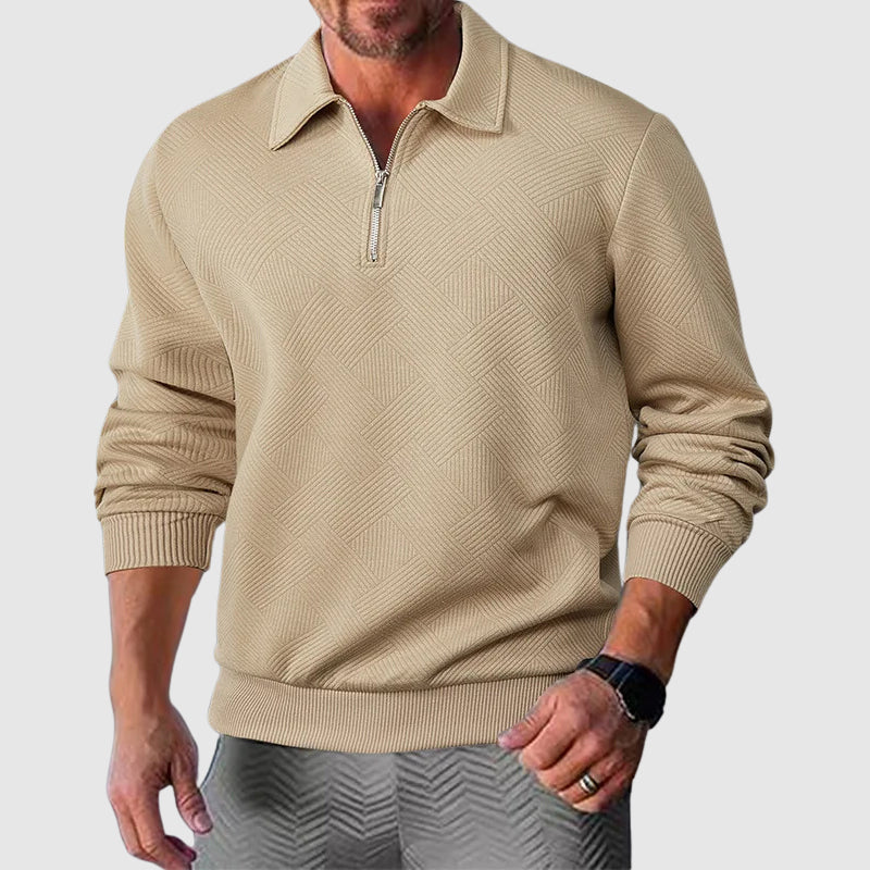 AARON| Modischer Sweater mit Polo-Kragen