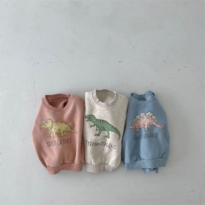 LOINE - Warmer Fleece-Kapuzenpullover mit Dinosauriermotiv für Kinder