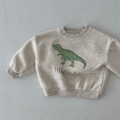 LOINE - Warmer Fleece-Kapuzenpullover mit Dinosauriermotiv für Kinder