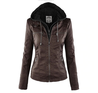 Mercedes - Damen Lederjacke Kapuze