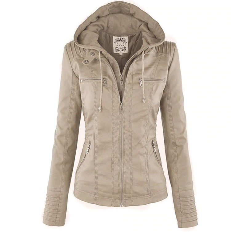 Mercedes - Damen Lederjacke Kapuze