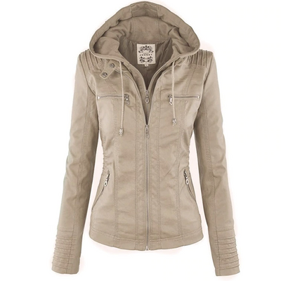 Mercedes - Damen Lederjacke Kapuze