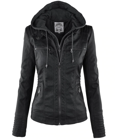 Mercedes - Damen Lederjacke Kapuze