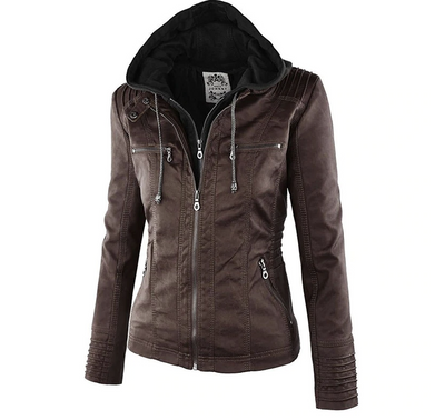 Mercedes - Damen Lederjacke Kapuze