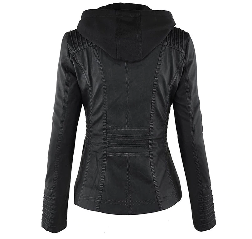 Mercedes - Damen Lederjacke Kapuze