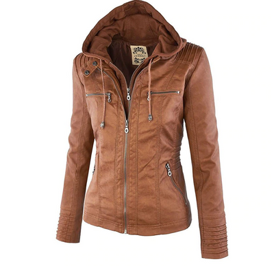 Mercedes - Damen Lederjacke Kapuze