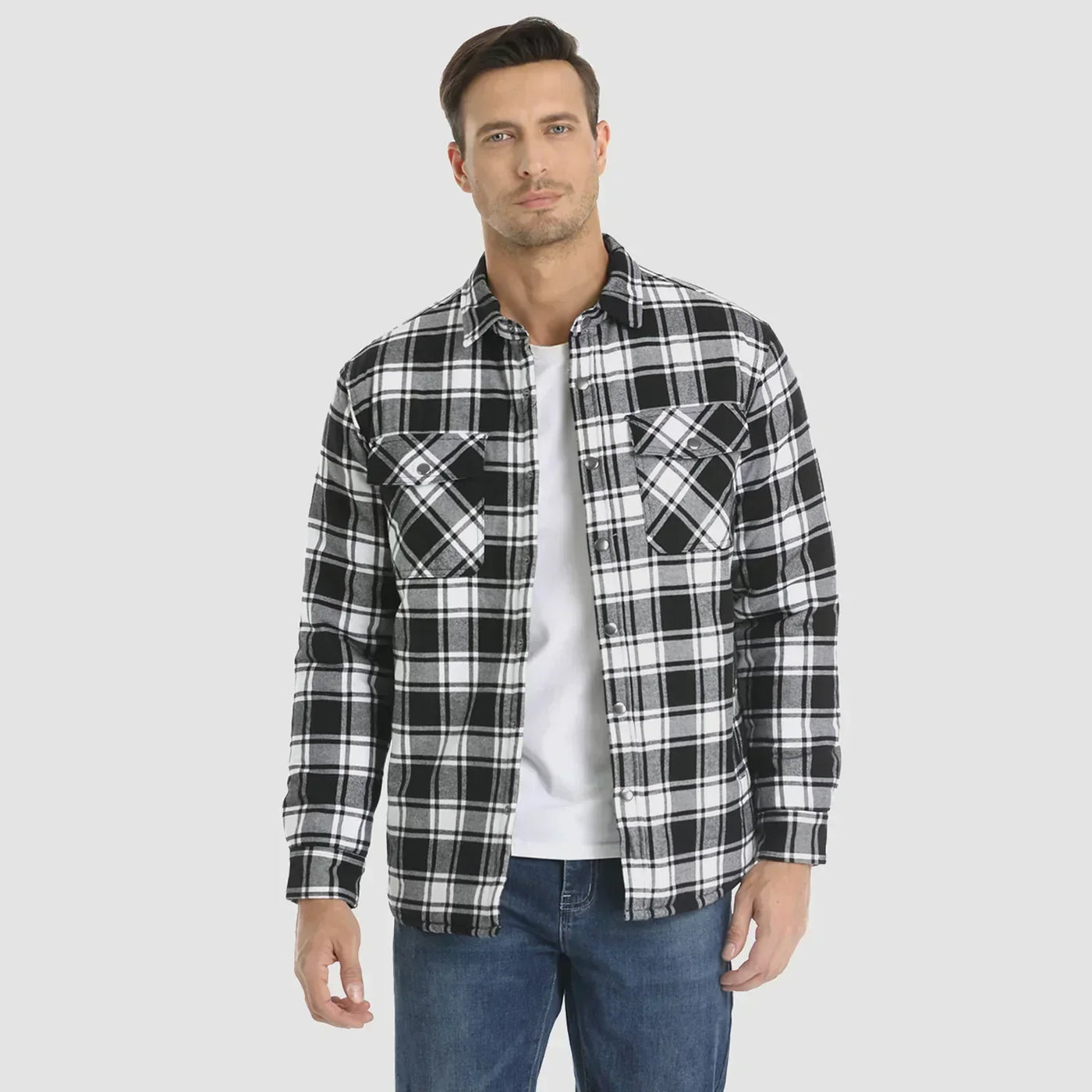 Delio - Herren Flanelljacke Warm und Bequem