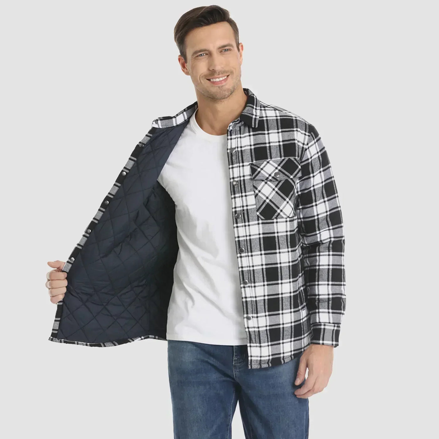 Delio - Herren Flanelljacke Warm und Bequem