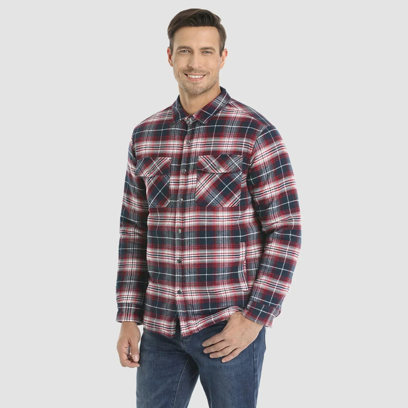 Delio - Herren Flanelljacke Warm und Bequem