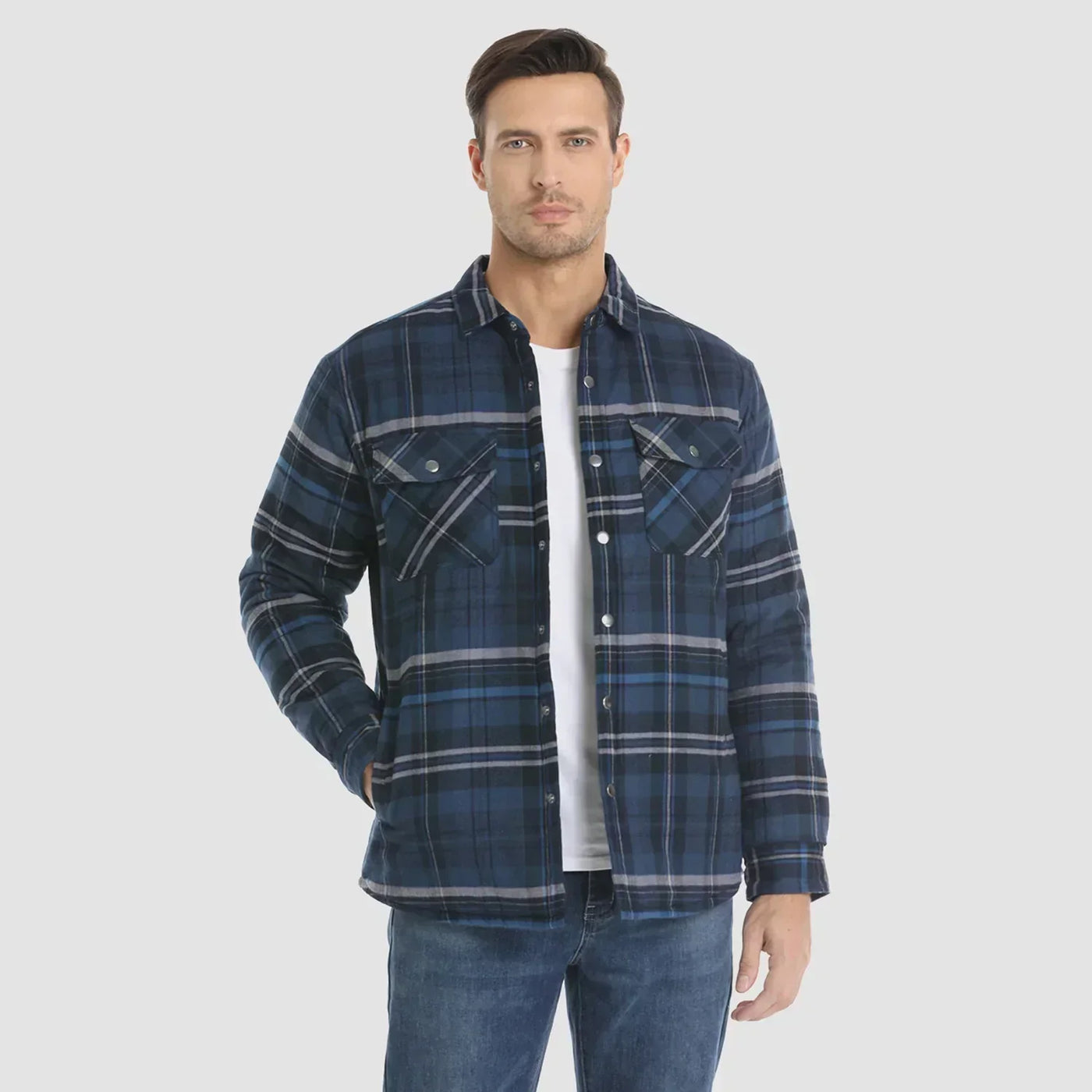 Delio - Herren Flanelljacke Warm und Bequem