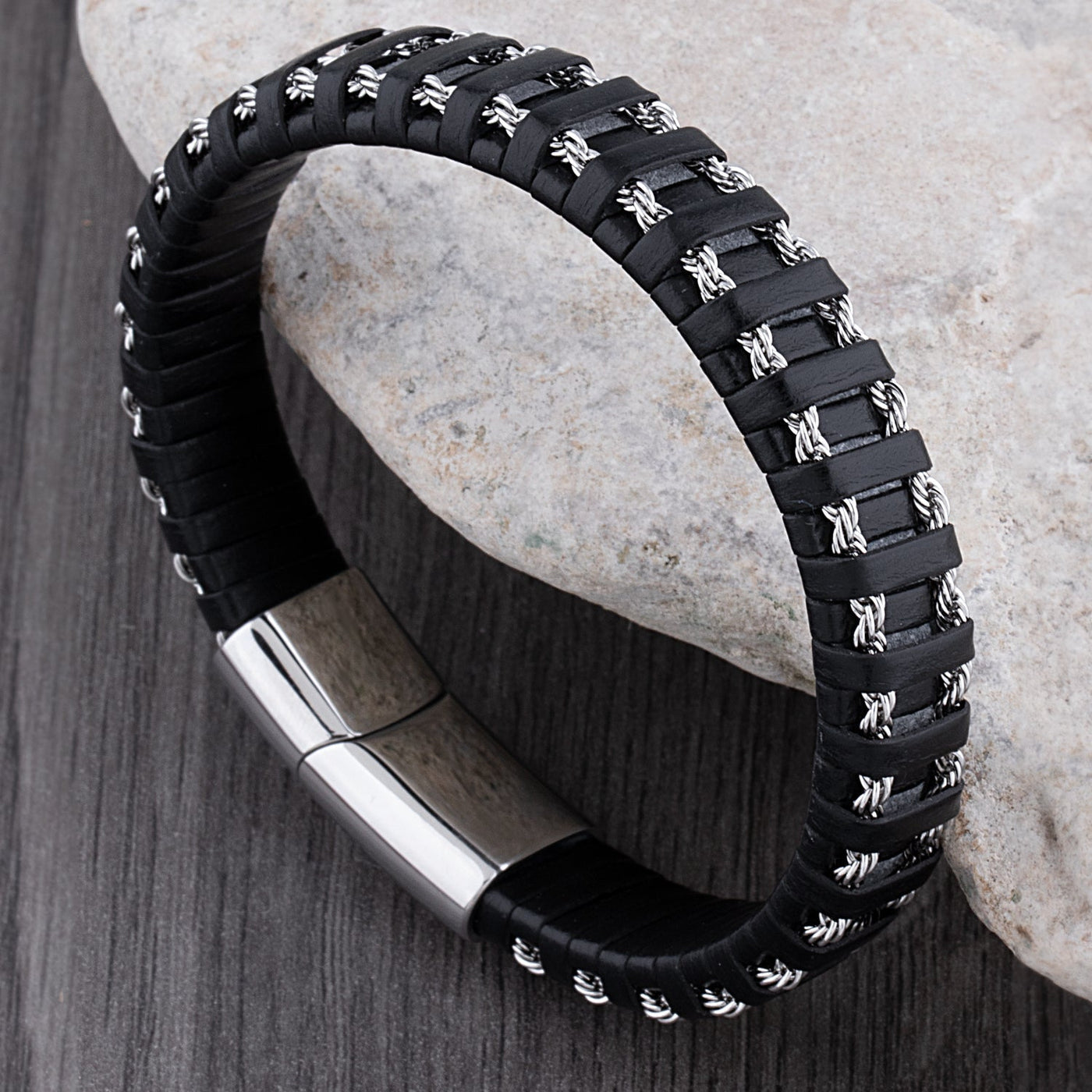 ALARIC | Robustes Lederarmband mit Edelstahlverschluss