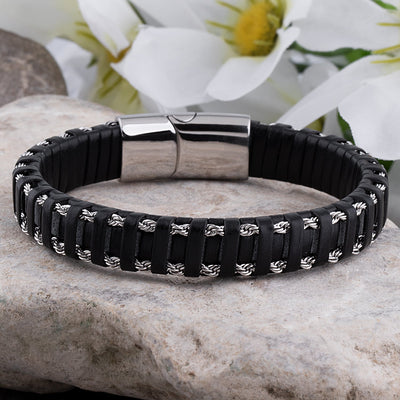 ALARIC | Robustes Lederarmband mit Edelstahlverschluss