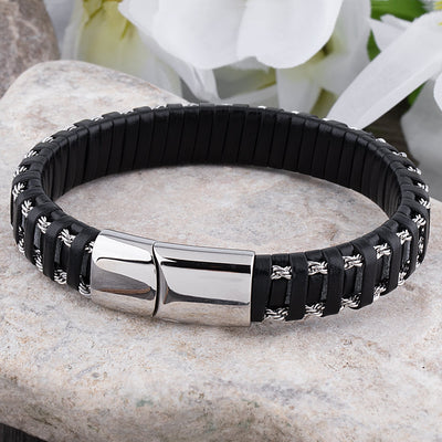 ALARIC | Robustes Lederarmband mit Edelstahlverschluss