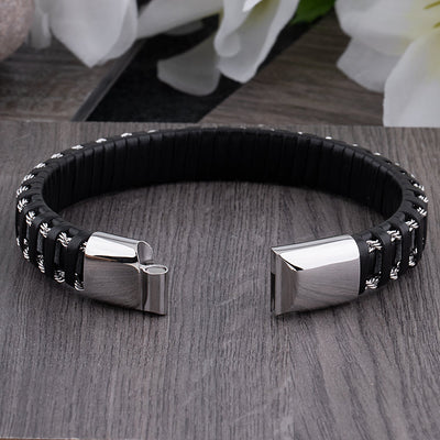 ALARIC | Robustes Lederarmband mit Edelstahlverschluss