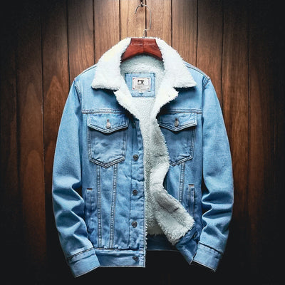 Gino - Denim Herrenjacke mit Sherpa-Futter