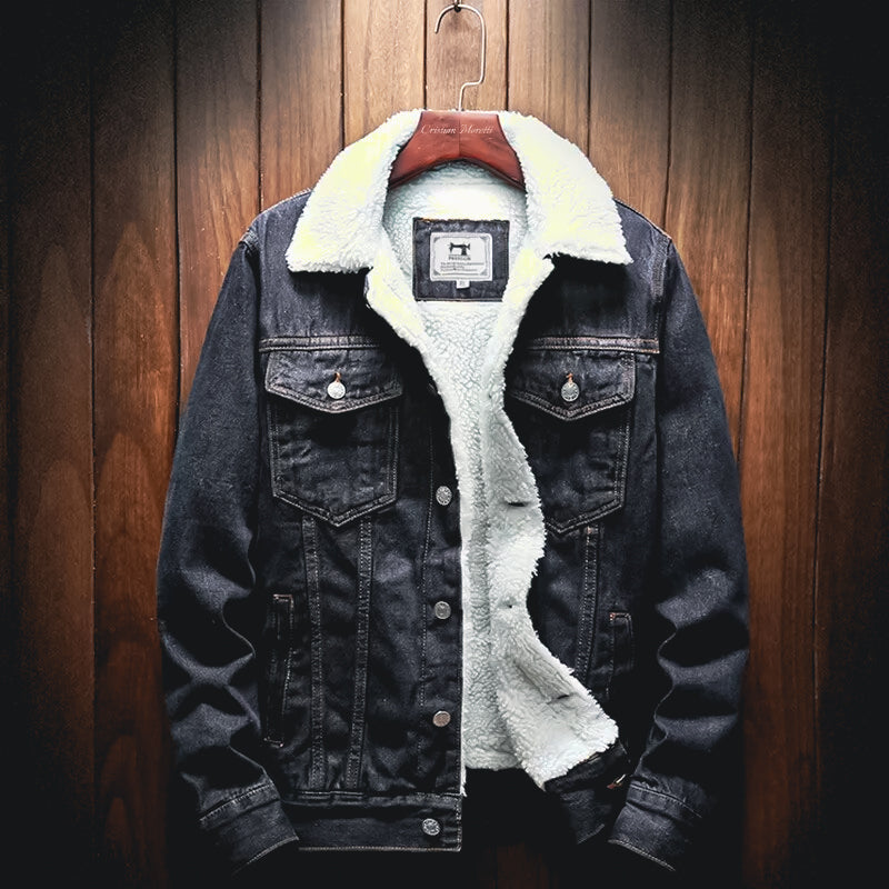 Gino - Denim Herrenjacke mit Sherpa-Futter