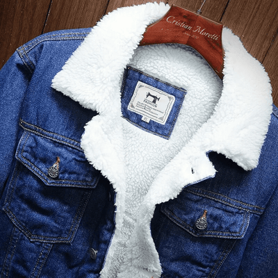 Gino - Denim Herrenjacke mit Sherpa-Futter