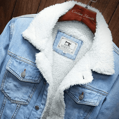 Gino - Denim Herrenjacke mit Sherpa-Futter