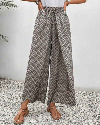 JOANNE | Stylische Hose mit Weitem Bein und Geometrischem Muster