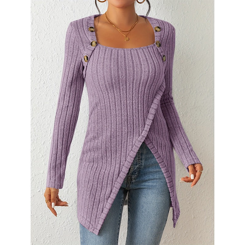 Mireia - Off-Shoulder Strickpullover mit Schlitz